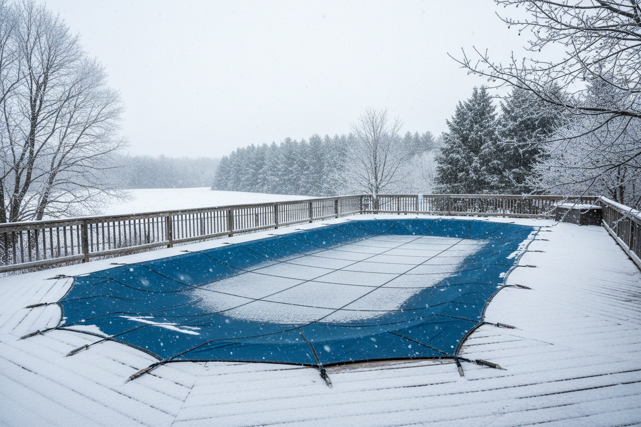 pool closing in winter in wisconsin